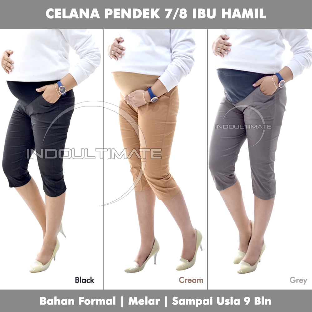 7/8 Celana Kerja Ibu Hamil Panjang Kain Katun Kantor Ibu Hamil BY CH-02 leging pakaian ibu hamil