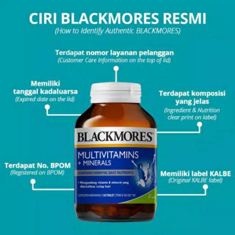 Blackmores Multivitamins + Minerals ( isi 120 Tablet ) Kalbe ORIGINAL hokkyshop