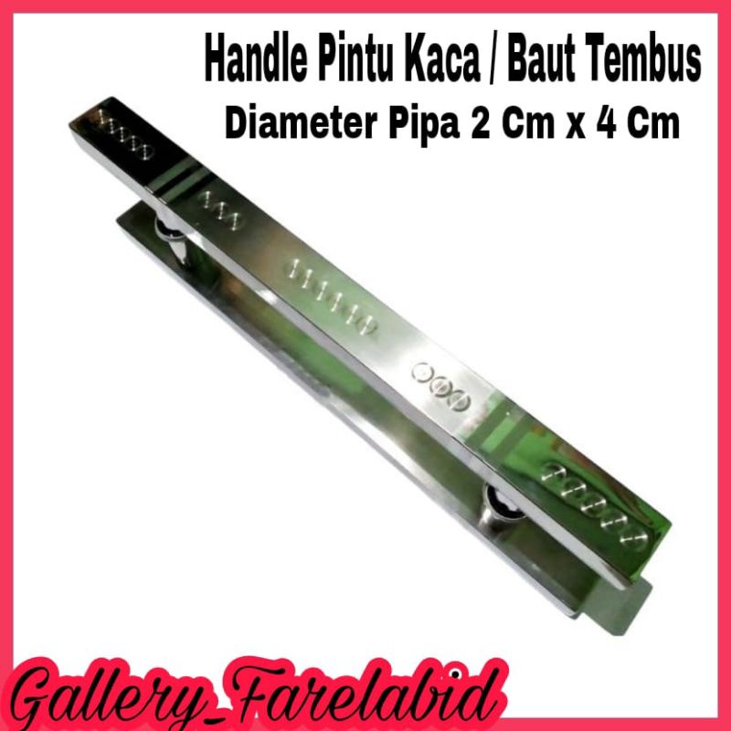 Handle Pintu Kaca 80 Cm Gagang Pintu Tempered 60 Cm Pegangan Pintu Rumah Baut Tembus Tarikan Pintu Alumunium 45 Cm