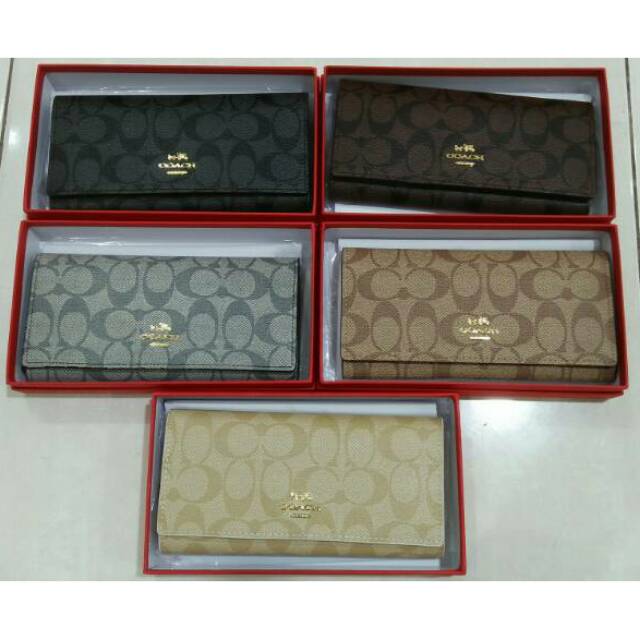 Dompet coach panjang lipat 3 import 61702