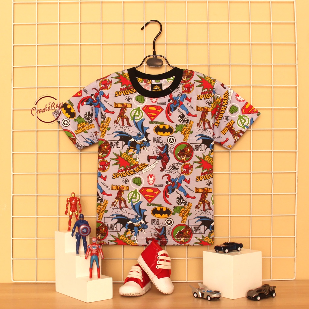 KAOS ANAK LAKI PRINTING MARVEL BOOM 1-7 TAHUN BAJU ATASAN ANAK LAKI FASHION TERMURAH BAHAN KATUN