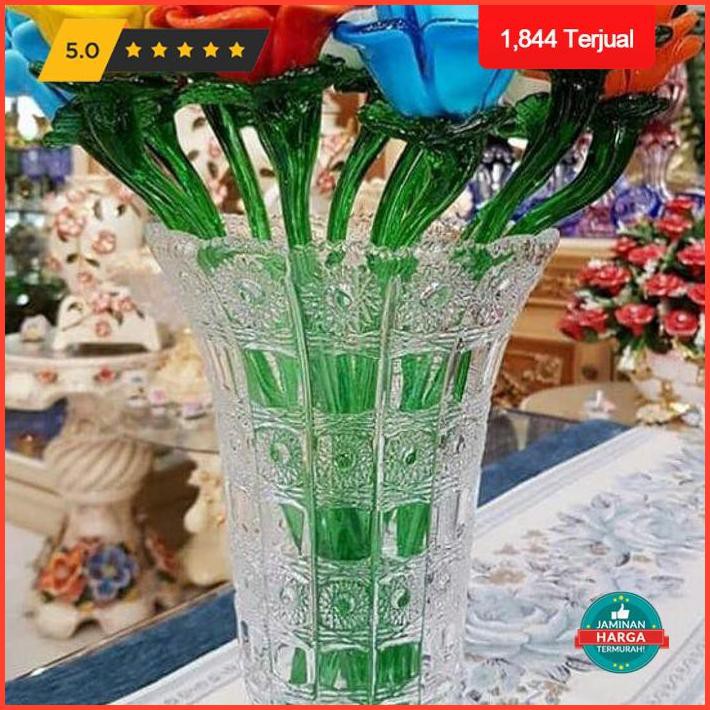 Dekorasi Rumah Bunga Mawar Putik Kristal/ Bunga Kristal/ Buket Kristal Mawar - Putih Promo