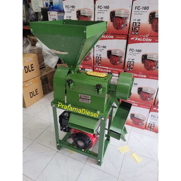 Mesin giling padi jadi beras TIGER TMH350+Mesin penggerak HONDA GP160