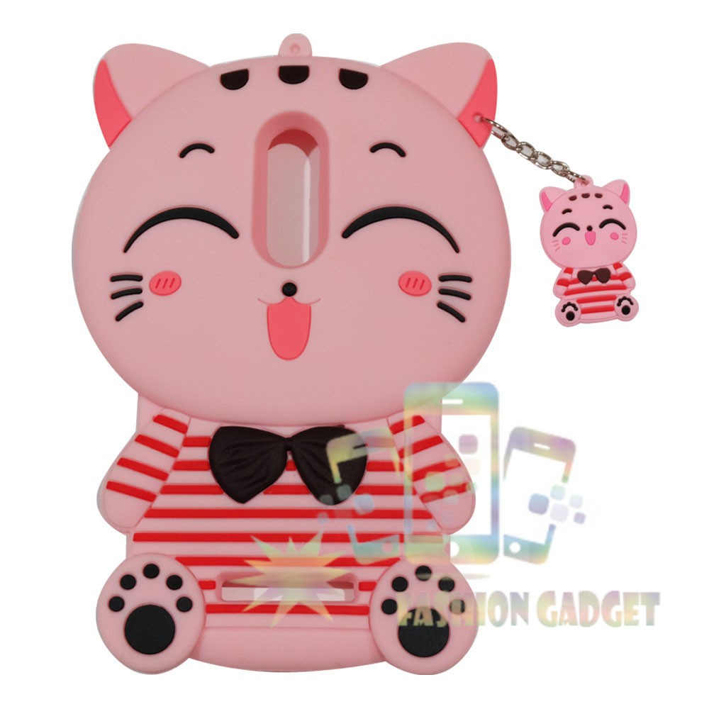 Case Silicone 3D Xiaomi Redmi note 8 pro / Redmi 4 / 4 Prime / Redmi Note 4 4x / Samsung Galaxy A71 / Oppo A37 Neo 9 / iPhone 7 Plus / iPhone 6 / iPhone 7 4.7inch CAT PINK List Red Lucky Smile Rubber Softcase / Casing Karakter