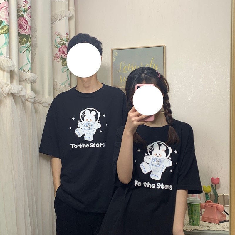 MYSTIQUE.ID-BAJU KAOS COUPLE TO THE STARS T-SHIRT LUCU DAN AESTHETIC