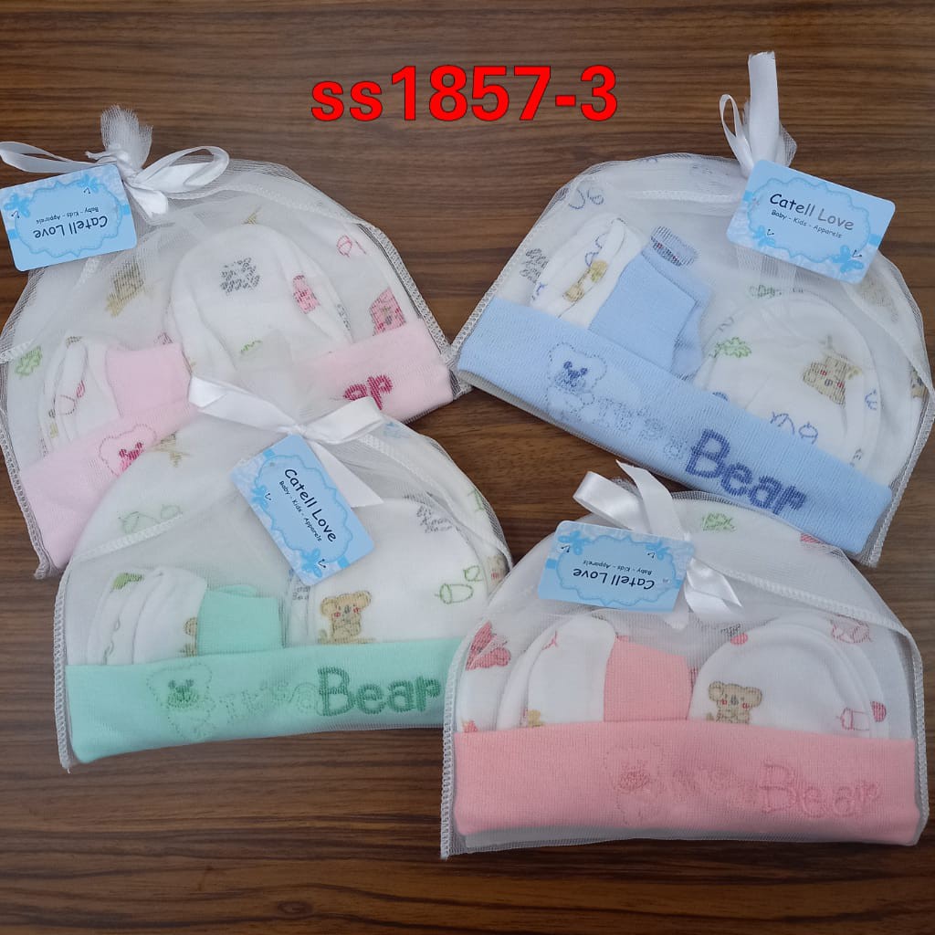 Catell love topi sarung tangan bayi newborn