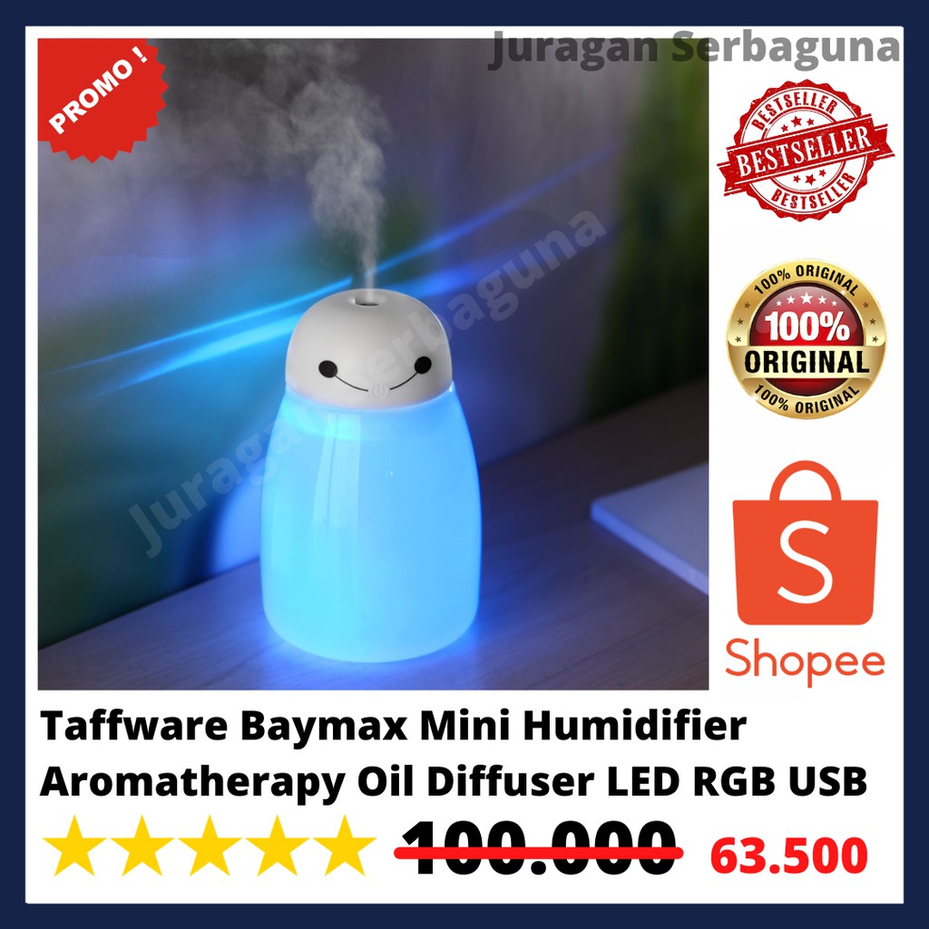 Taffware Baymax Mini Humidifier Aromatherapy Oil Diffuser LED RGB USB 400ml - HUMI H803 - Blue