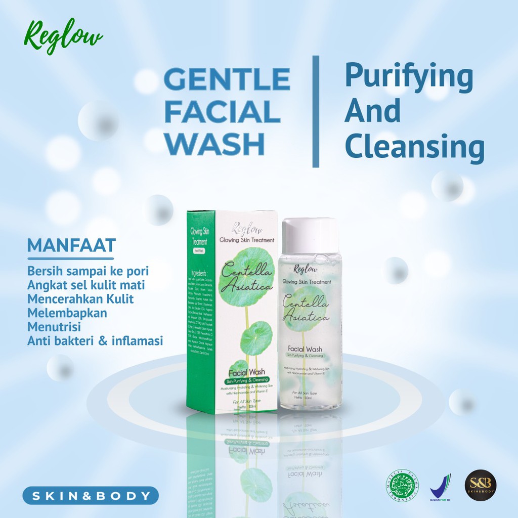 REGLOW Facial Wash Sabun Pembersih Wajah | Paket Perawatan Kecantikan Muka Glowing Glow | Atasi Jerawat Flek Hitam Milia Kusam | Skincare Skin Care BPOM Halal MUI | Sunscreen Whitening Anti-Aging | Aman Bumil Busui-8