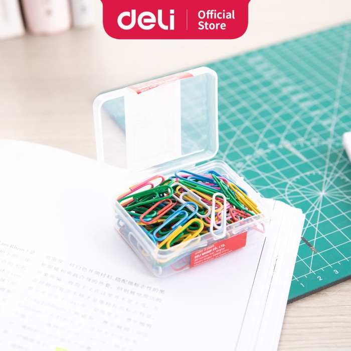 

perekat-pengikat- deli e0024 office consumable/paper klip-color paper clips 29mm -pengikat-perekat.