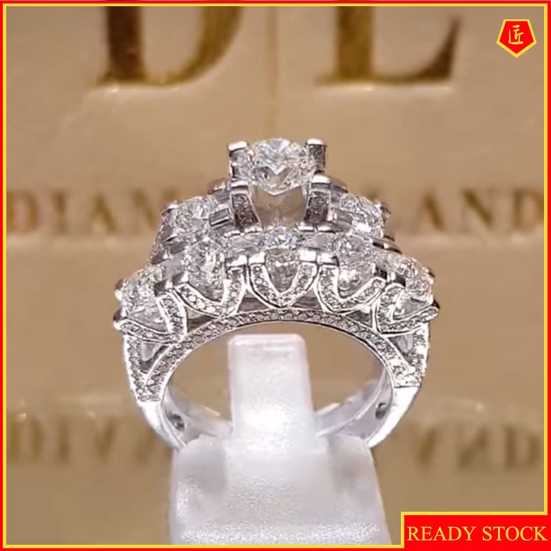 [Ready Stock]Luxury Creative Full Diamond Ring Set