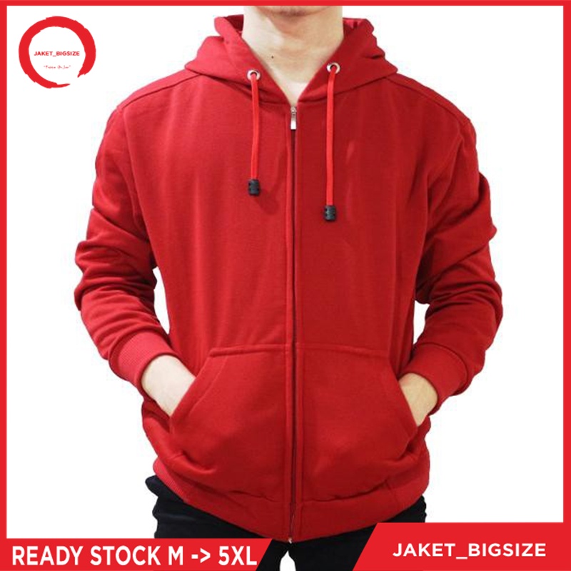 Hoodie Zipper Jumbo Pria dan Wanita size S, M, L, XL, XXL, 3XL, 4XL, 5XL