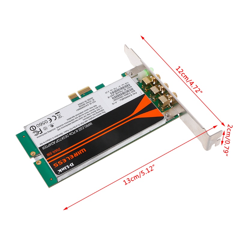 Btsg DWA-556 Wireless N PCI-E Desktop Adapter WiFi Card Profil Rendah