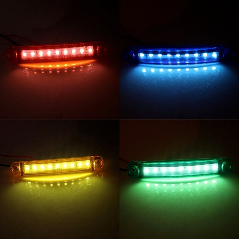 Lampu Peringatan Samping 9-led 12-24v Anti Air Untuk Mobil / Truk