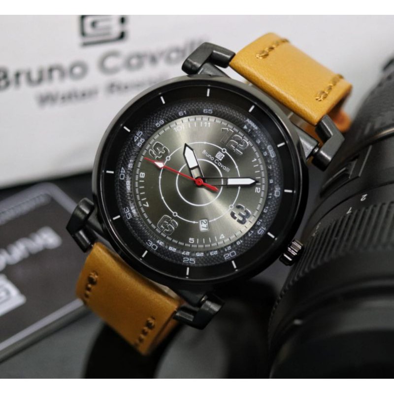 Jam Tangan Pria Bruno Cavalli Original Tali Kulit