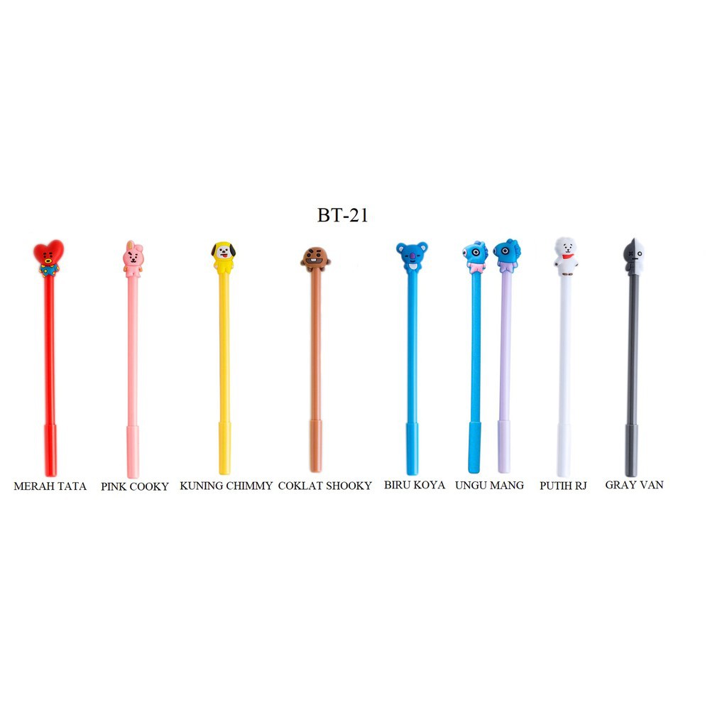 MARKAS Pena Karakter Pulpen Warna Army 0.5mm Balpoin