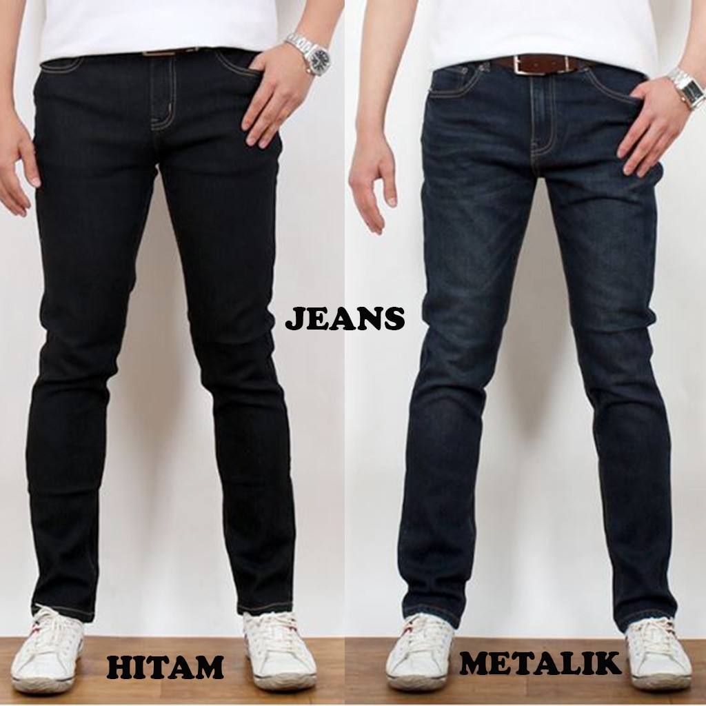 Celana Jeans Panjang Pria Model Slimfit Melar Bagus Tebal Harian Dingin Kerja Kantoran