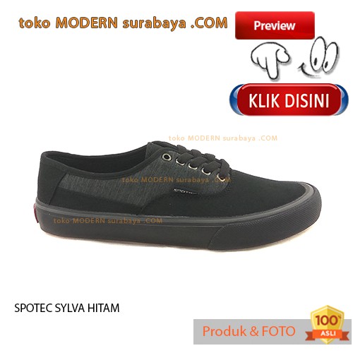 SPOTEC SYLVA HITAM sepatu sekolah pria casual sneakers