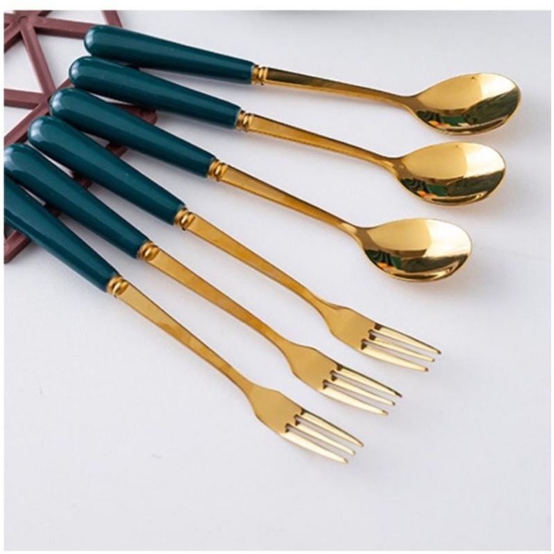 set cutlery isi 6 pcs + holder keramik