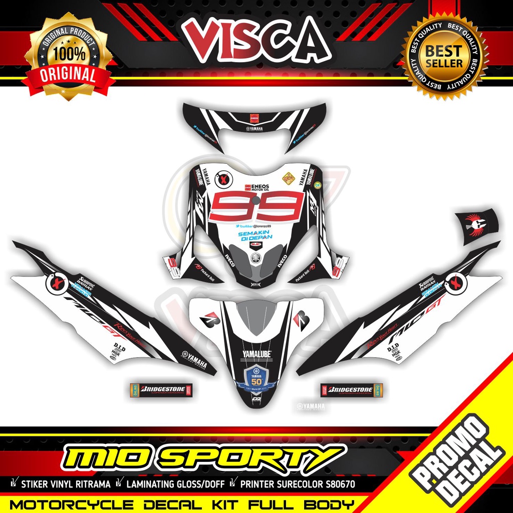 Decal Mio Sporty Full Body Stiker Mio Sporty Striping Mio Sporty Sticker Mio Sporty Full Blok motif 