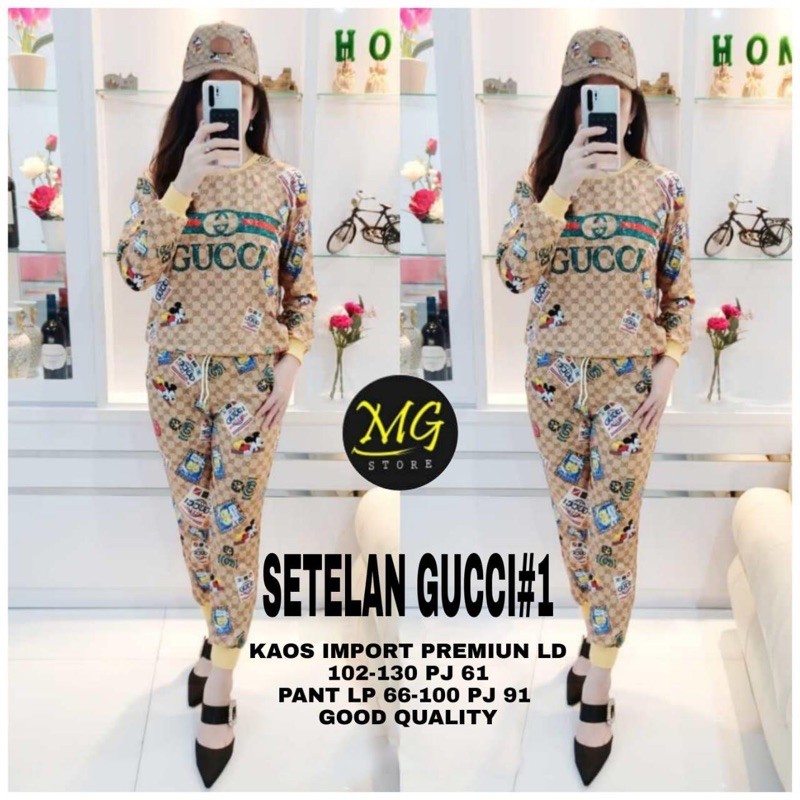 SETELAN GUCCIIII by MAGA ; Setelan wanita kaos berkualitas nyaman halus adem original import branded
