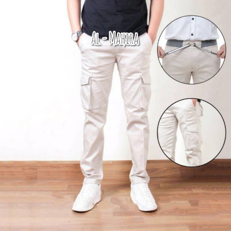 [BISA COD] Celana Cargo Panjang Pria Rip Chinos Bahan American Drill