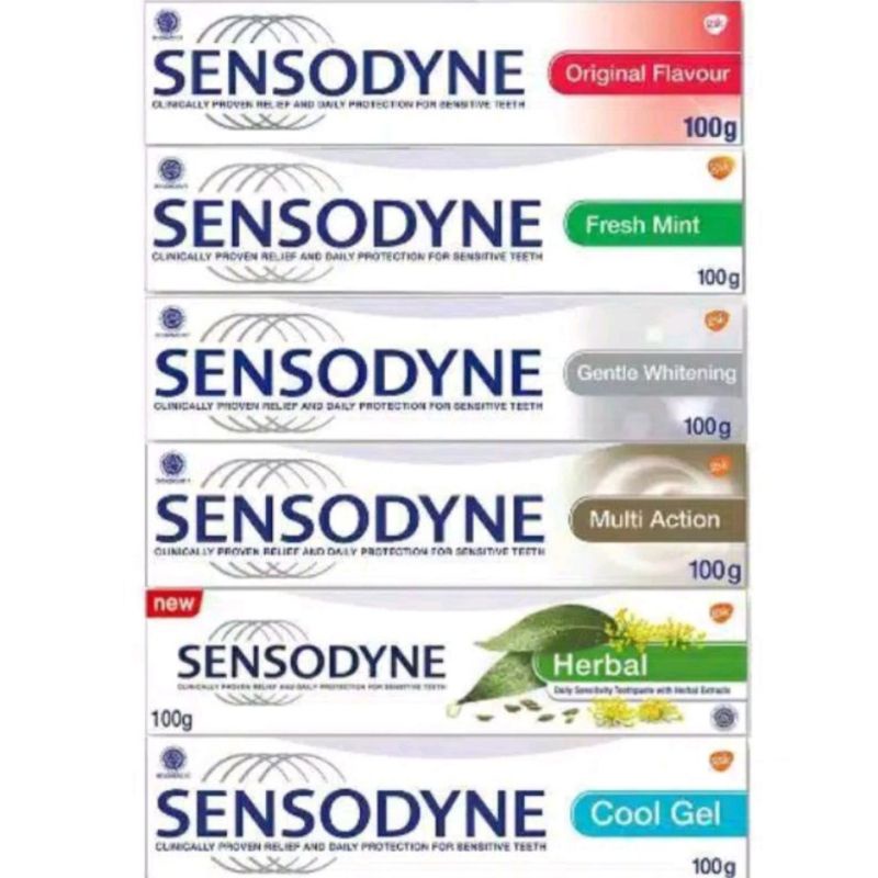 Sensodyne Pasta Gigi 40gr 100gr 160gr original/herbal/cool gel/fresh mint/gentle whitening/deep clea