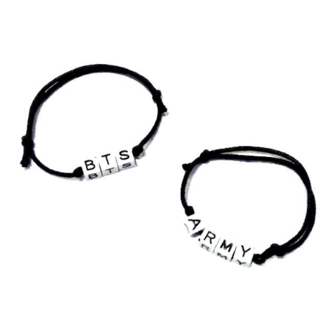 Gelang nama Monochrome Putih Custom | White Monochrome Words Bracelet Handmade