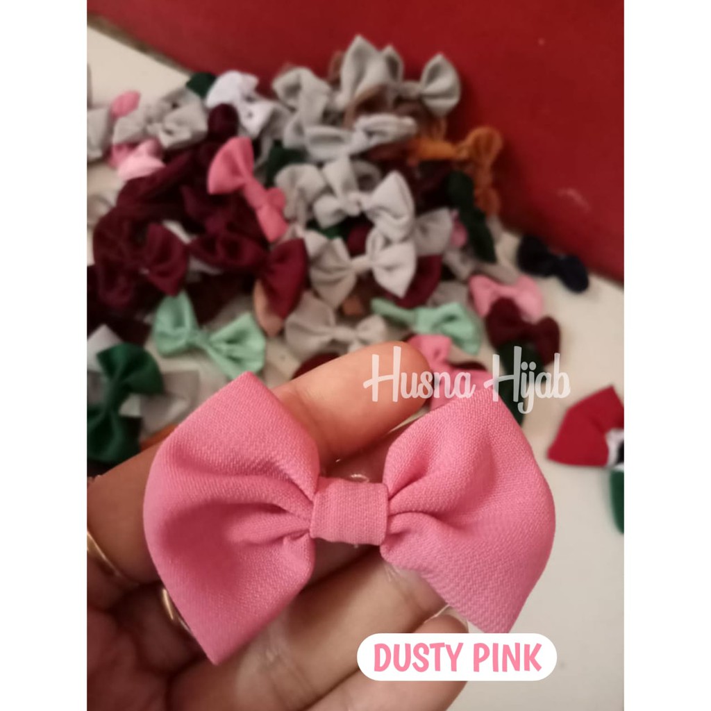 [HUSNA HIJAB] SOUVENIR Bros Pita Kecil Ecer Bahan Wolfis / Bros Pita-Dusty Pink