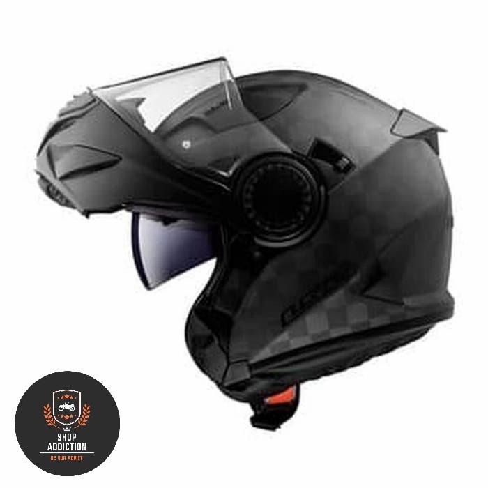 LS2 FF313 VORTEX SOLID MATT CARBON | HELM MODULAR | SNI | ORIGINAL