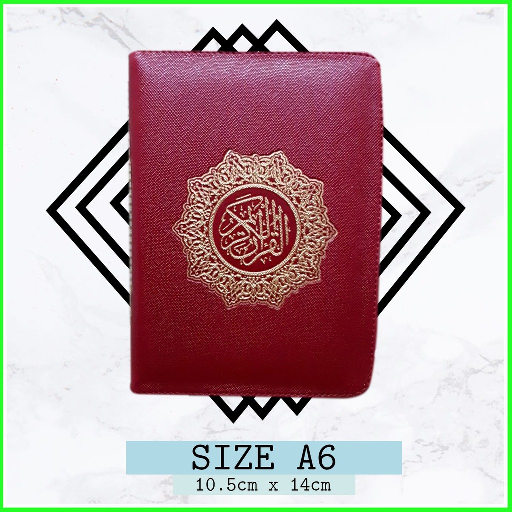 Mushaf Saku Mini Resleting Quran Terjemahan Ukuran A6 ( 16 x11) Alquran Tanpa Tajwid