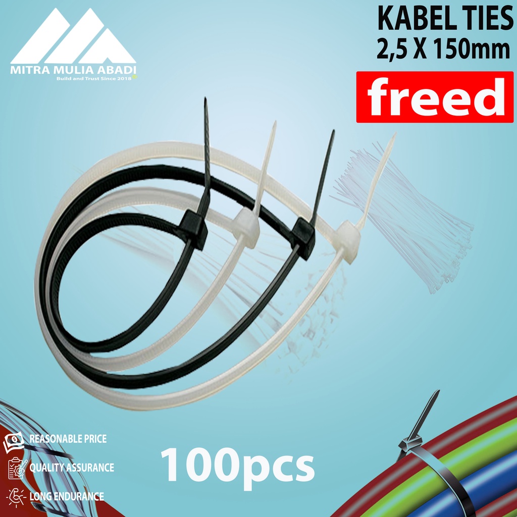 Kabel Ties 15cm isi 100pcs - Putih