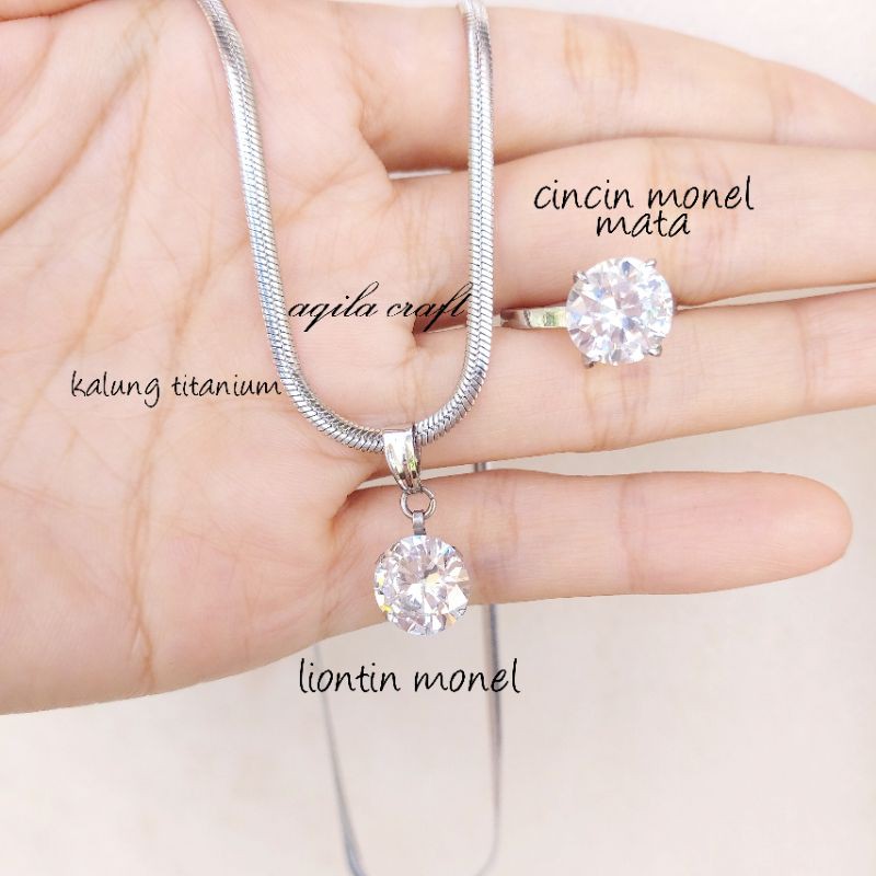 KALUNG TITANIUM LIONTIN DIAMOND NO.10 dan 8