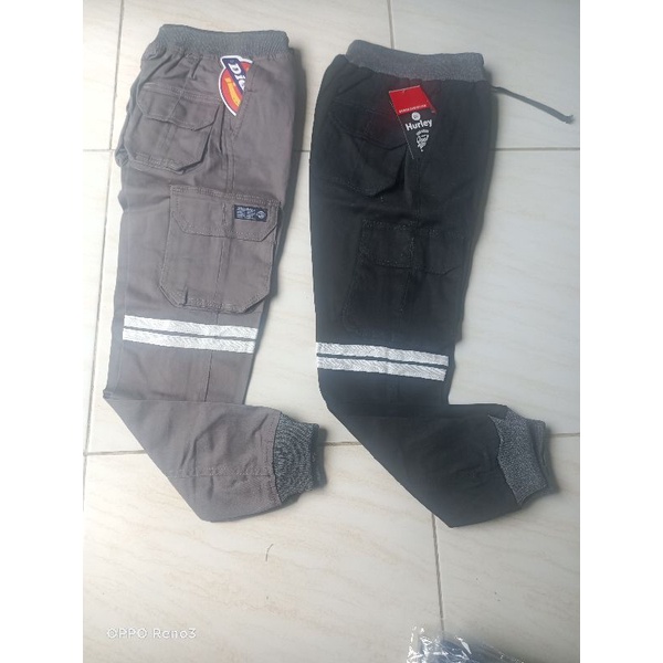 Celana Jogger cargo Panjang Anak Laki 6-8Tahun Pingang karet