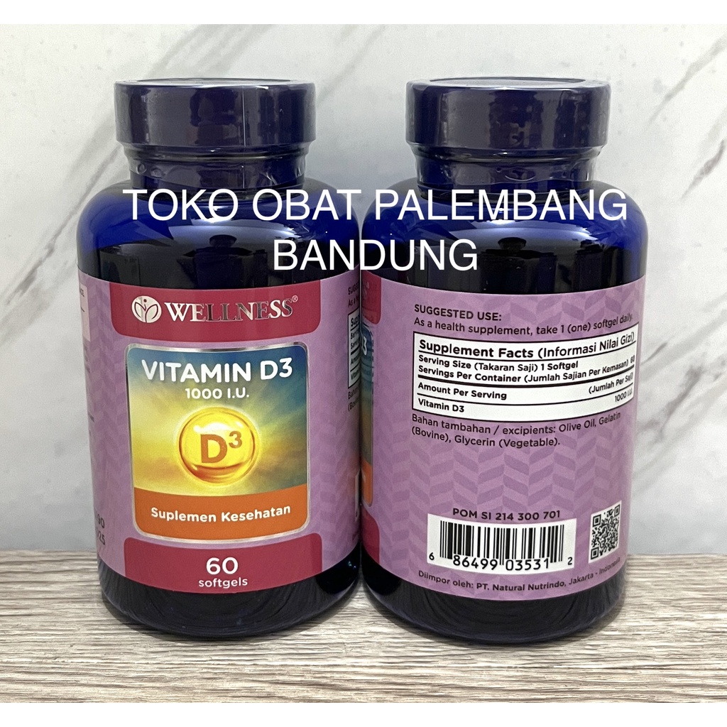 WELLNESS D3 1000IU 60 SOFTGELS D3 1000 IU WELLNESS VITAMIN D3 1000