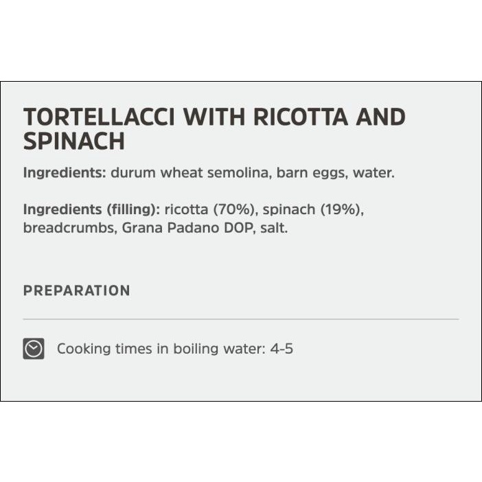 

Frozen - Surgital - Tortellacci with ricotta and spinach 500gr