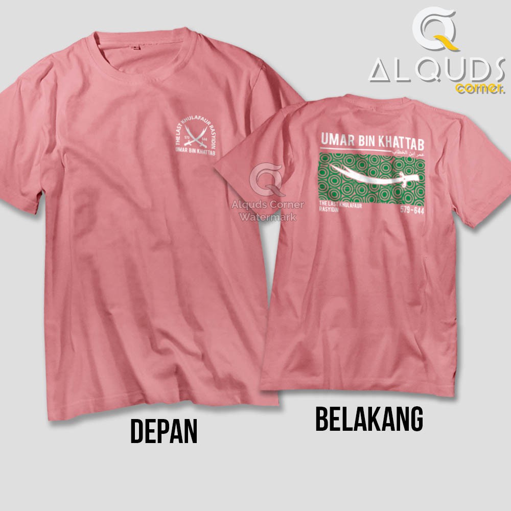 Kaos Dakwah Islami UMAR BIN KHATTAB Last Khulafaur Rasyidin / Baju Distro Santri Tokoh Muslim / 5991-6