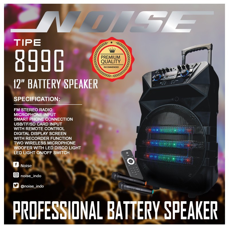 SPEAKER AKTIF 12 INCH NOISE 899 G BLUETOOTH TROLLEY PORTABLE SPEAKER