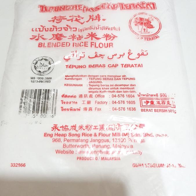 

Big Sale Tepung Beras cap teratai Malaysia 500gr Blended Rice Flour like Erawan Cuci Gudang Awal