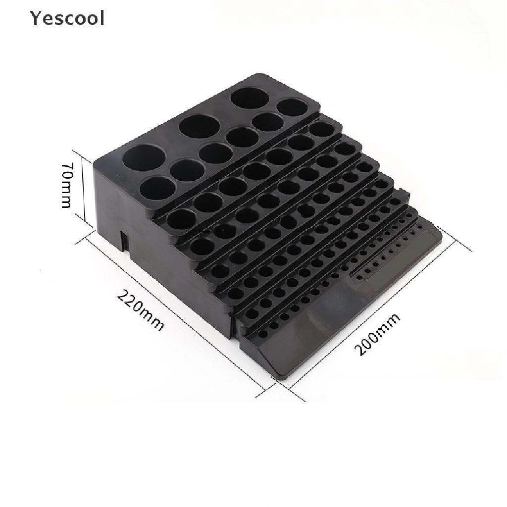 Yescool Black Drill Bit Storage Box Milling Cutter Drill Finishing Holder Organizer Case .