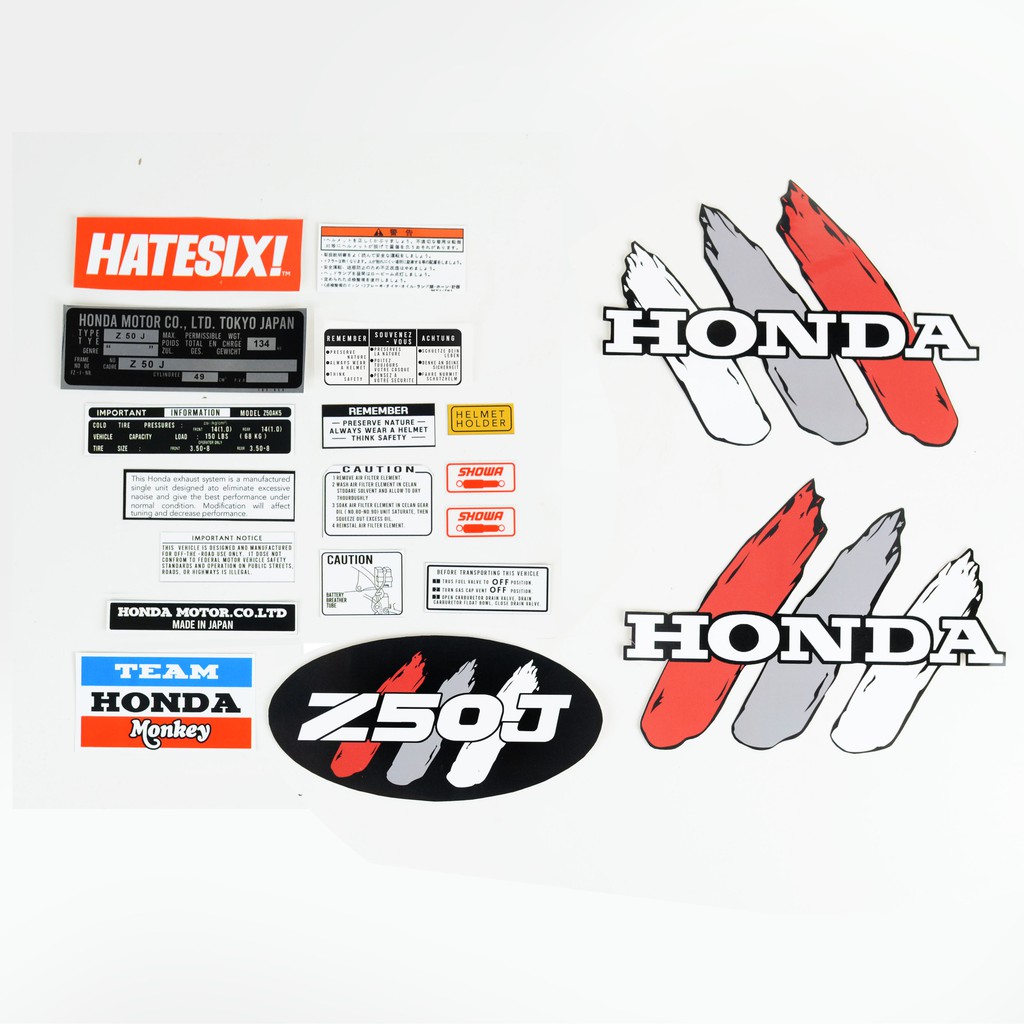 Sticker Decal Tempelan Honda Z50 Black