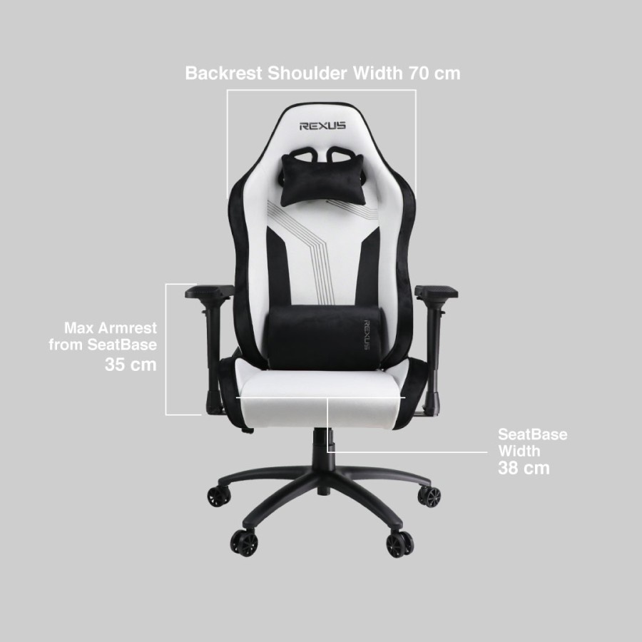 Rexus Gaming Chair Kursi RGC-211 Stoffa / RGC 211 Stoffa - Ivory White