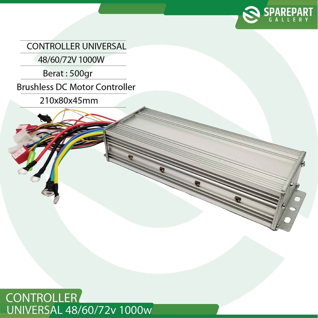 Controller universal bldc 48/60v 1000w motor, skuter dan sepeda listrik