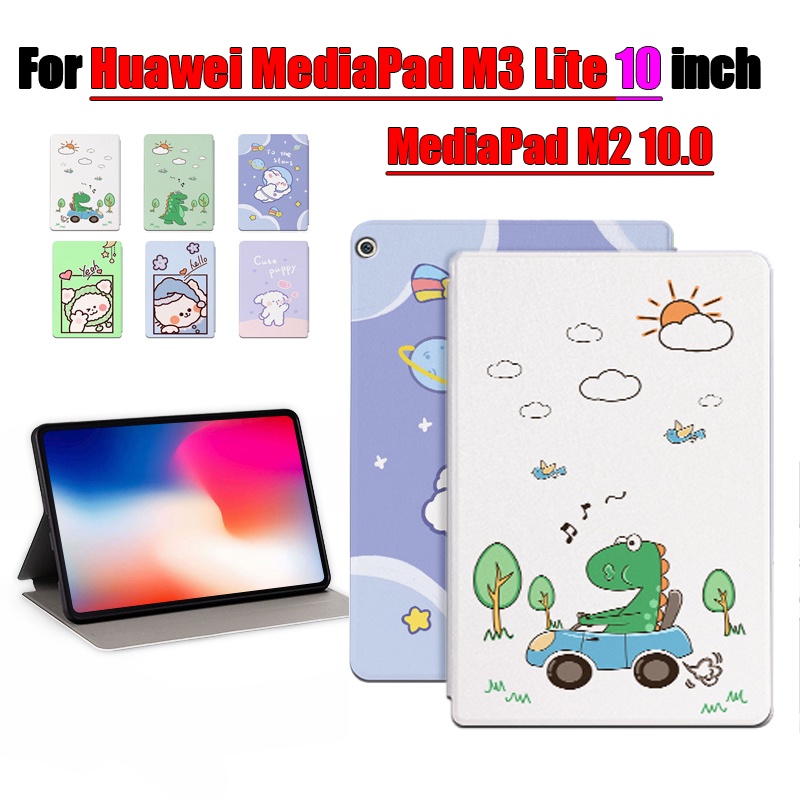 [Ready Stock] Untuk Huawei MediaPad M2 10.0 M2-A01W M2-A01L Motif Fashion Kartun Anime Stand Flip Cover