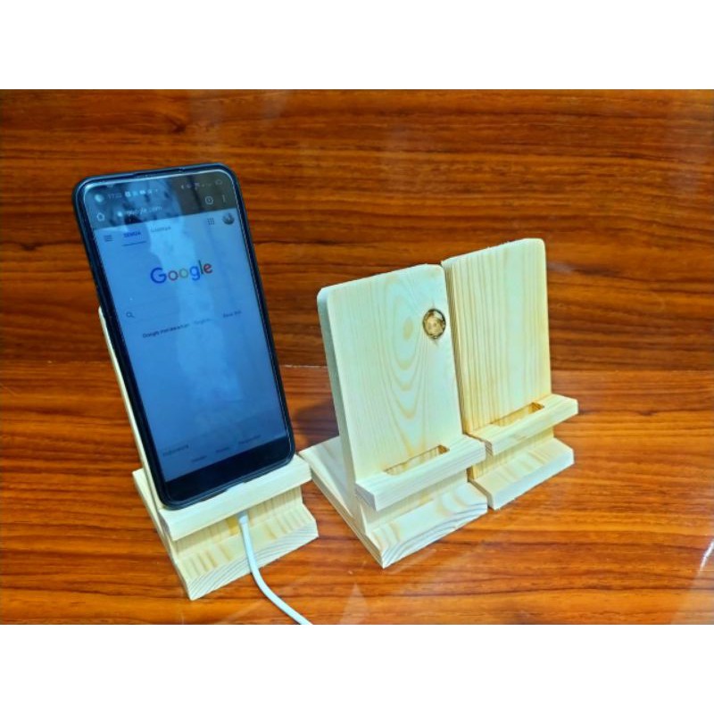 holder kayu HP/ sandaran Hp