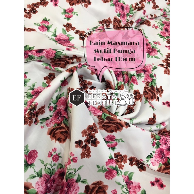 KAIN MAXMARA MOTIF BUNGA/KEMBANG LEBAR 115cm