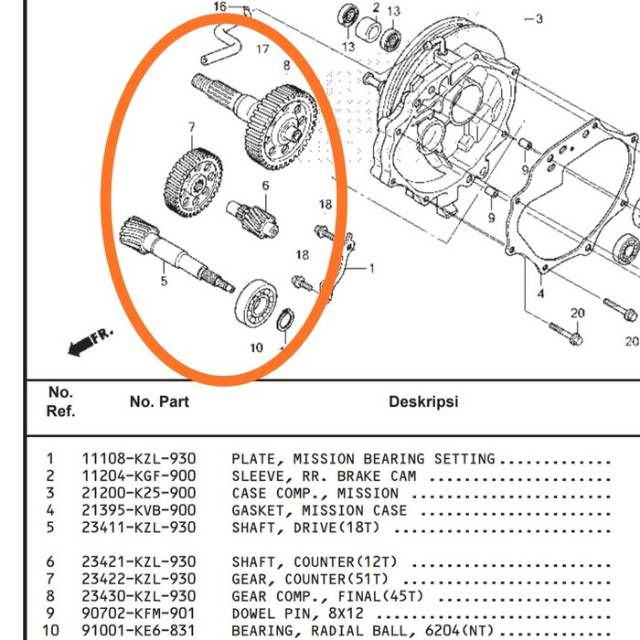 GEAR RASIO SET + Bearing BEAT FI 2013 , GEAR TRANSMISI , GIGI RASIO