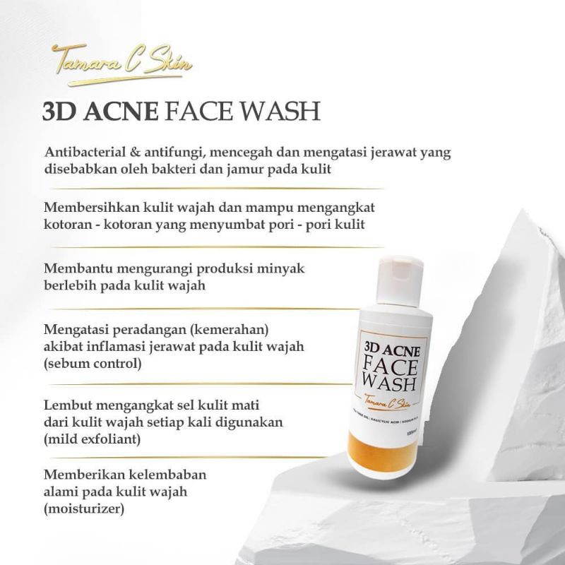 3D ACNE FACE WASH TAMARA C SKIN SABUN WAJAH JERAWAT