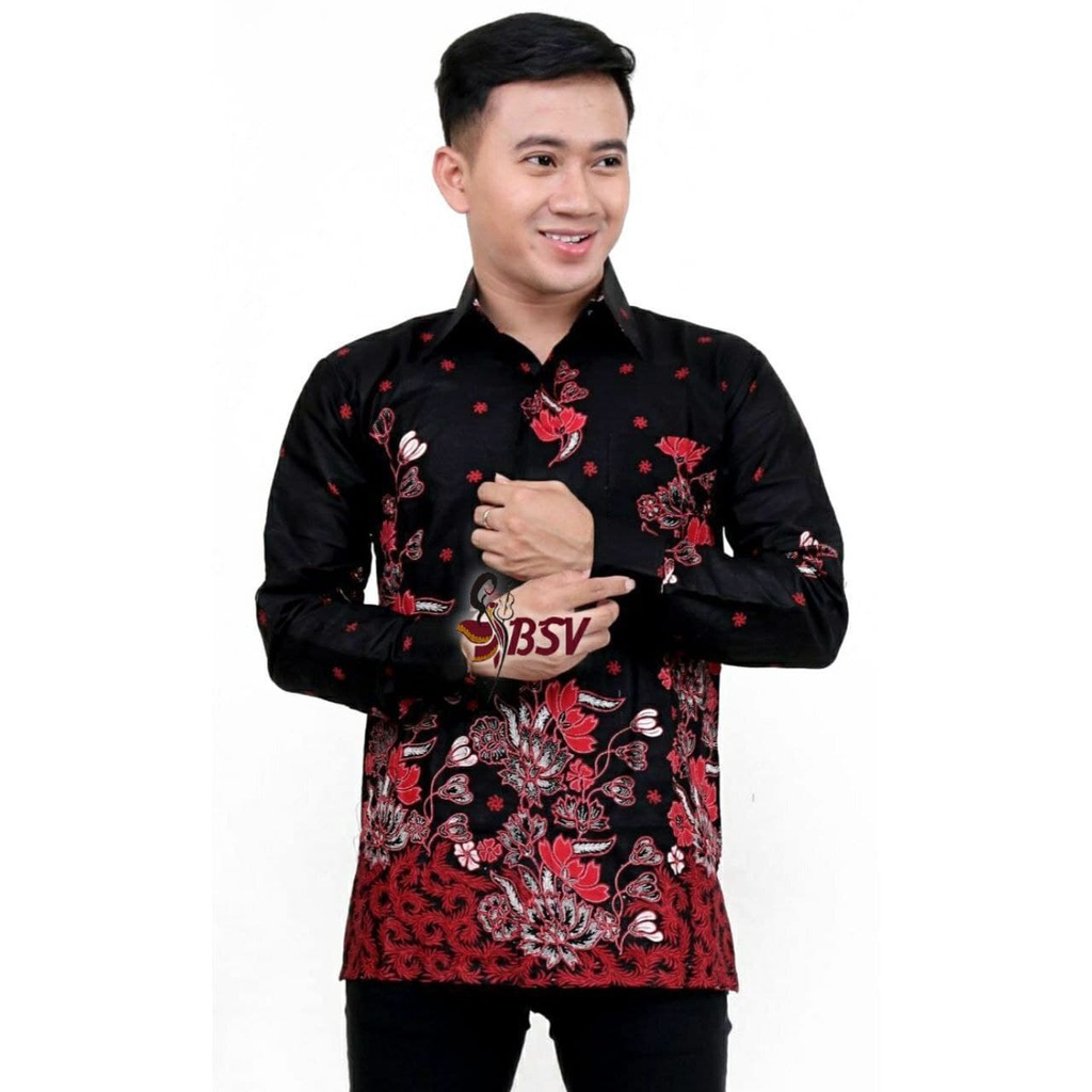 Baju Batik Lengan Panjang Pria Acara Keluarga Pesta Kondangan NIkahan Resepsi Seragaman Pria Keren-K