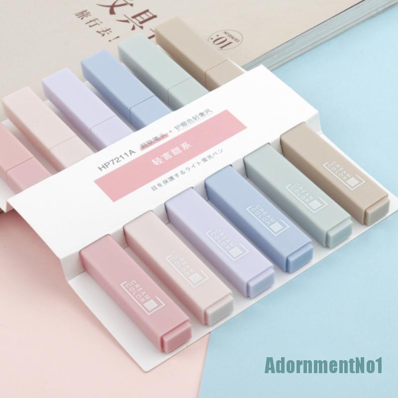 [AdornmentNo1]6 pcs/set Children Stationery Candy Color Fluorescent Marker Pens Highlighter