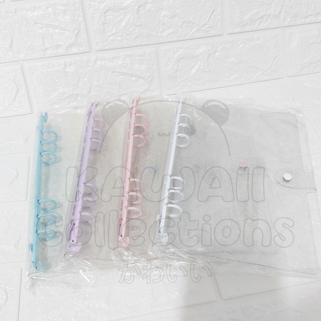 

Binder PVC Jelly Glitter A5 6 Ring Warna Pastel Macaron